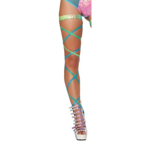 Roma 100” Shimmer Leg Strap With Attached Garter