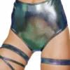 Roma Rave/Festival Wear 1pc Shimmer High Waisted Shorts