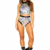 Roma Raindrop Sequin & Shimmer High-Waisted Shorts Rave/Festival Wear 1 Roma Raindrop Sequin & Shimmer High-Waisted Shorts Rave/Festival Wear