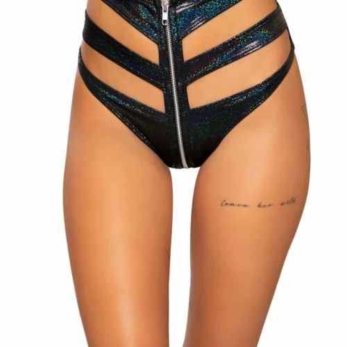 Roma Cutout High-Waisted Shorts With Zipper Closure Rave/Festival Wear 14 Roma Cutout High-Waisted Shorts With Zipper Closure Rave/Festival Wear