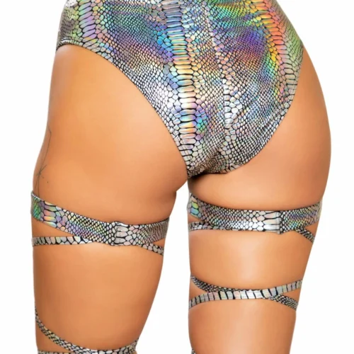 Roma Rave/Festival Wear Snake Skin High-Waisted Shorts With Zipper Closure