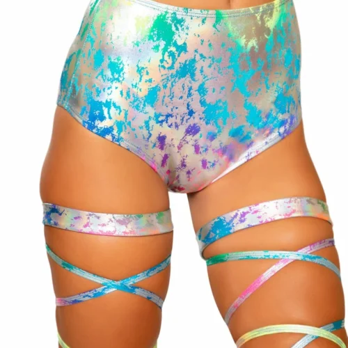Roma Rainbow Splash High-Waisted Shorts