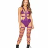Roma 1pc Iridescent Strappy Romper With O Ring Bodysuits 2 Roma 1pc Iridescent Strappy Romper With O Ring Bodysuits