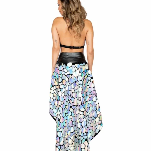 Roma 1pc Metallic Spotted Velvet Crop Top With Lace-Up Detail 13 Roma 1pc Metallic Spotted Velvet Crop Top With Lace-Up Detail