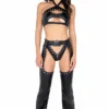 Roma Studded Faux Leather Chaps Rave/Festival Wear