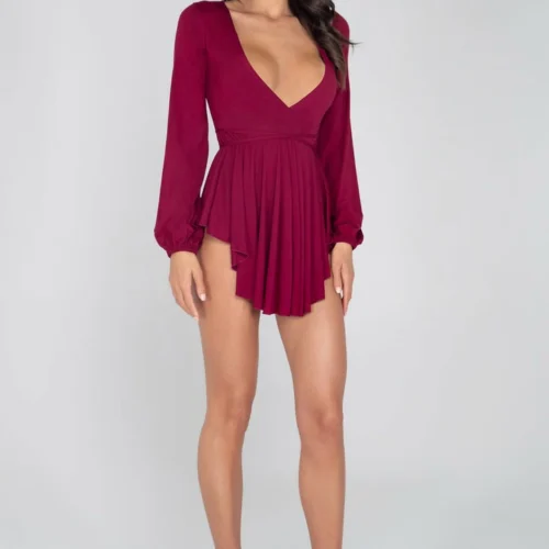Roma Long Sleeve Skater Dress With Criss-Cross Strap Dresses