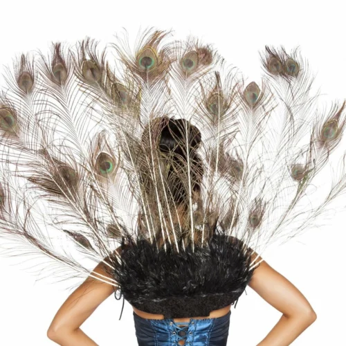 Roma Peacock Tail Feather Accessories
