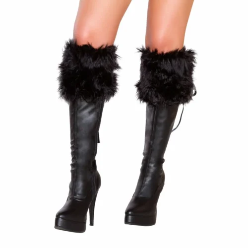 Roma Accessories Black Fur Boot Cuffs