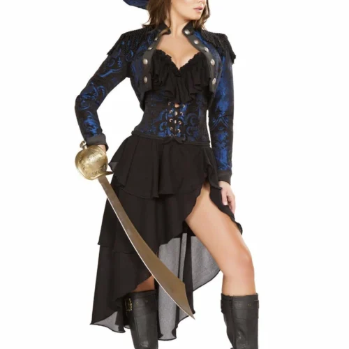 Roma Costumes 4pc Captain Of The Night Pirate Costume