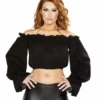 Roma Ruffled Pirate Tube Top With Sleeves Costumes
