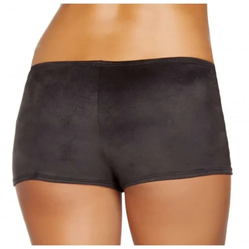 Roma Black Suede Boy Shorts