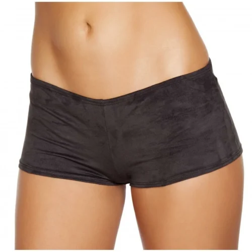 Roma Black Suede Boy Shorts