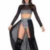 Roma Open Long Sheer Skirt With Waisted Band Rave/Festival Wear 1 Roma Open Long Sheer Skirt With Waisted Band Rave/Festival Wear