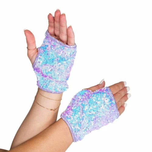 Roma Open Finger Sequin Gloves