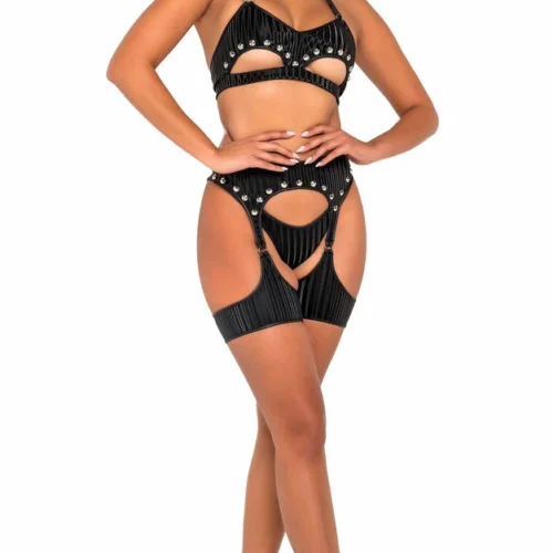 Roma Accessories Studded Garter Belt Harness