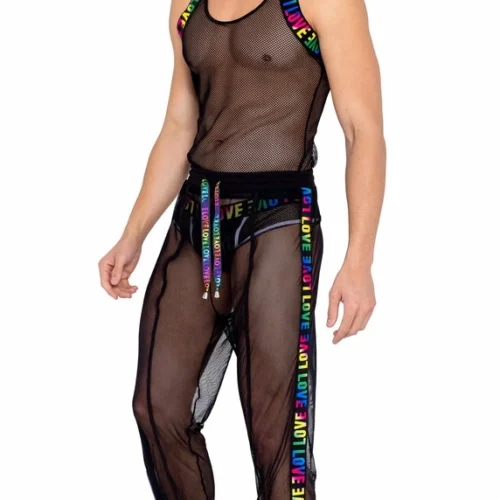 Roma Summer Collection Mens Pride Fishnet Joggers 7 Roma Summer Collection Mens Pride Fishnet Joggers