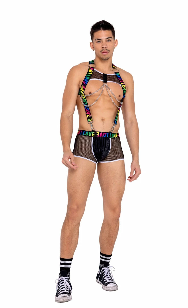 Roma Mens Pride Harness With Suspenders Bodysuits 3 Roma Mens Pride Harness With Suspenders Bodysuits