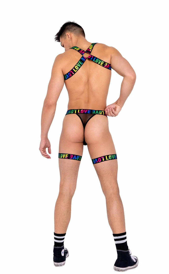 Roma Summer Collection Mens Pride Thong With Attached Garters 4 Roma Summer Collection Mens Pride Thong With Attached Garters