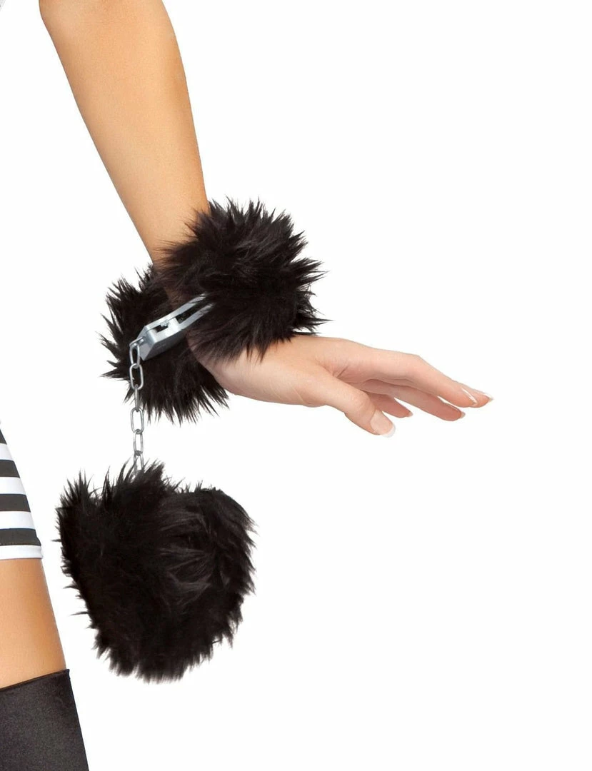 Roma Fur Trimmed Handcuffs Accessories 3 Roma Fur Trimmed Handcuffs Accessories