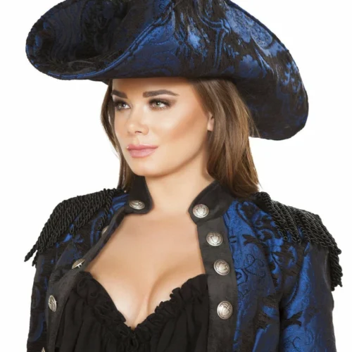 Roma Blue And Black Pirate Hat Accessories