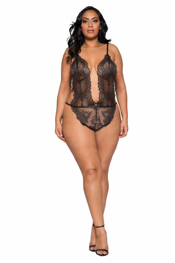 Roma Simply Stunning Low Plunge & High Leg Eyelash Teddy 8 Roma Simply Stunning Low Plunge & High Leg Eyelash Teddy