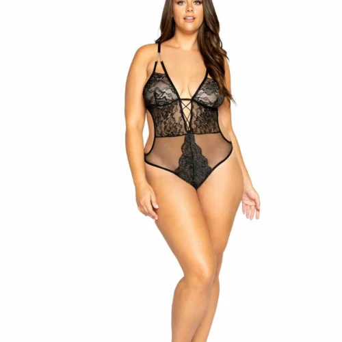 Roma Glittered Teddy With Chain Detail Lingerie
