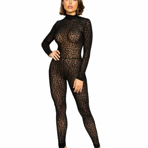 Roma Lingerie Velvet Leopard Bodysuit