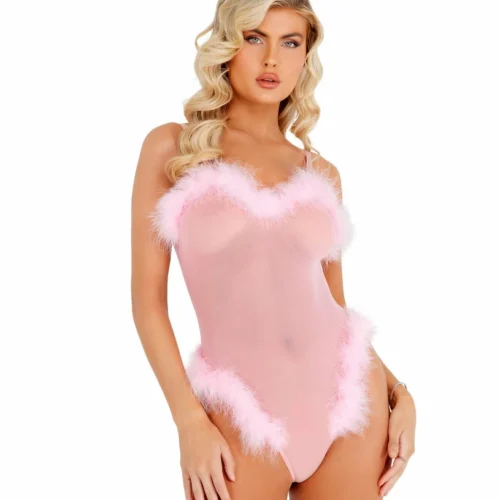 Roma 1pc Sheer Marabou Teddy