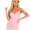 Roma Soft Satin Chemise With Ostrich Feathered Trim