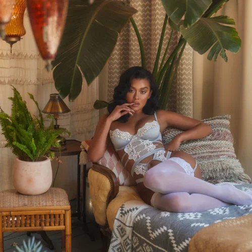 Roma Lingerie 1pc Embroidered Lace & Satin Bustier Set