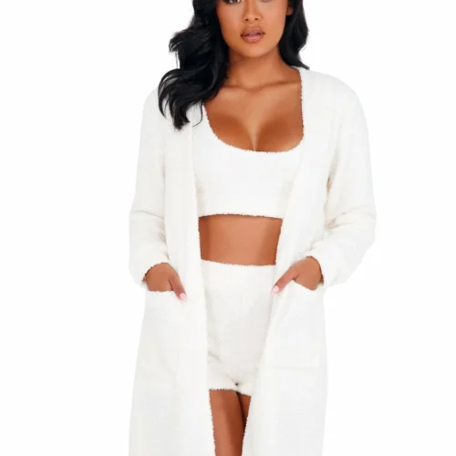 Roma 1pc Cozy & Comfy Fuzzy Robe With Pockets
