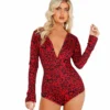 Roma Cozy & Comfy Heart Shaped Leopard Romper Lingerie