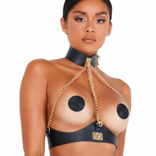 Roma Leatherette & Chain Holster Lingerie