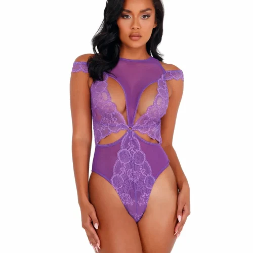 Roma Lace & Mesh Cutout Teddy