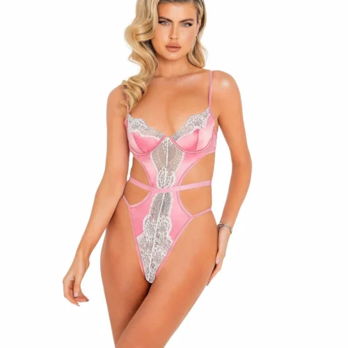 Roma 1pc Satin & Lace Underwire Teddy Lingerie 8 Roma 1pc Satin & Lace Underwire Teddy Lingerie