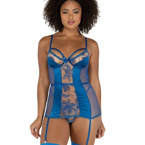 Roma 2pc Embroidery & Satin Chemise Set
