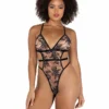 Roma Lingerie Embroidery High-Cut Teddy