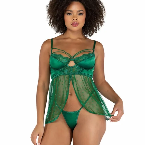 Roma Lingerie 2pc Underwire Babydoll Set