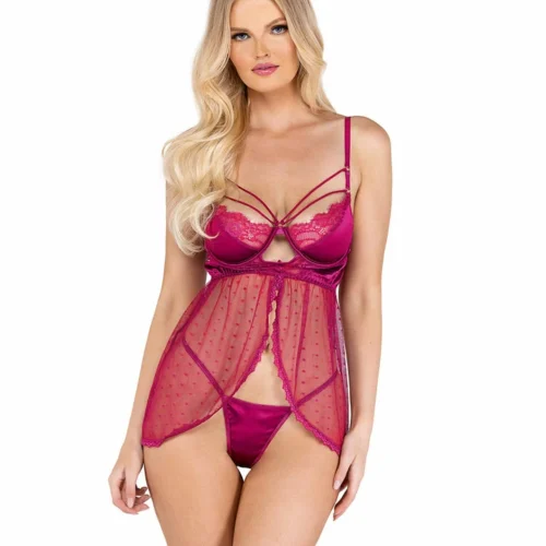 Roma Lingerie 2pc Underwire Babydoll Set