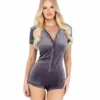 Roma Super Soft & Cozy Velour Romper With Snap Buttons