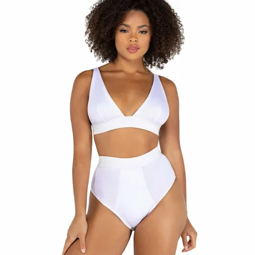 Roma 2pc Fitted Rib High-Waisted Bra Set Lingerie