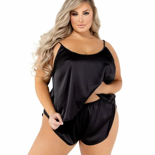 Roma 2pc Soft Satin Tulip Short Set 20 Roma 2pc Soft Satin Tulip Short Set