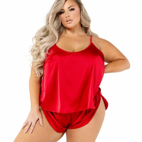 Roma 2pc Soft Satin Tulip Short Set 22 Roma 2pc Soft Satin Tulip Short Set