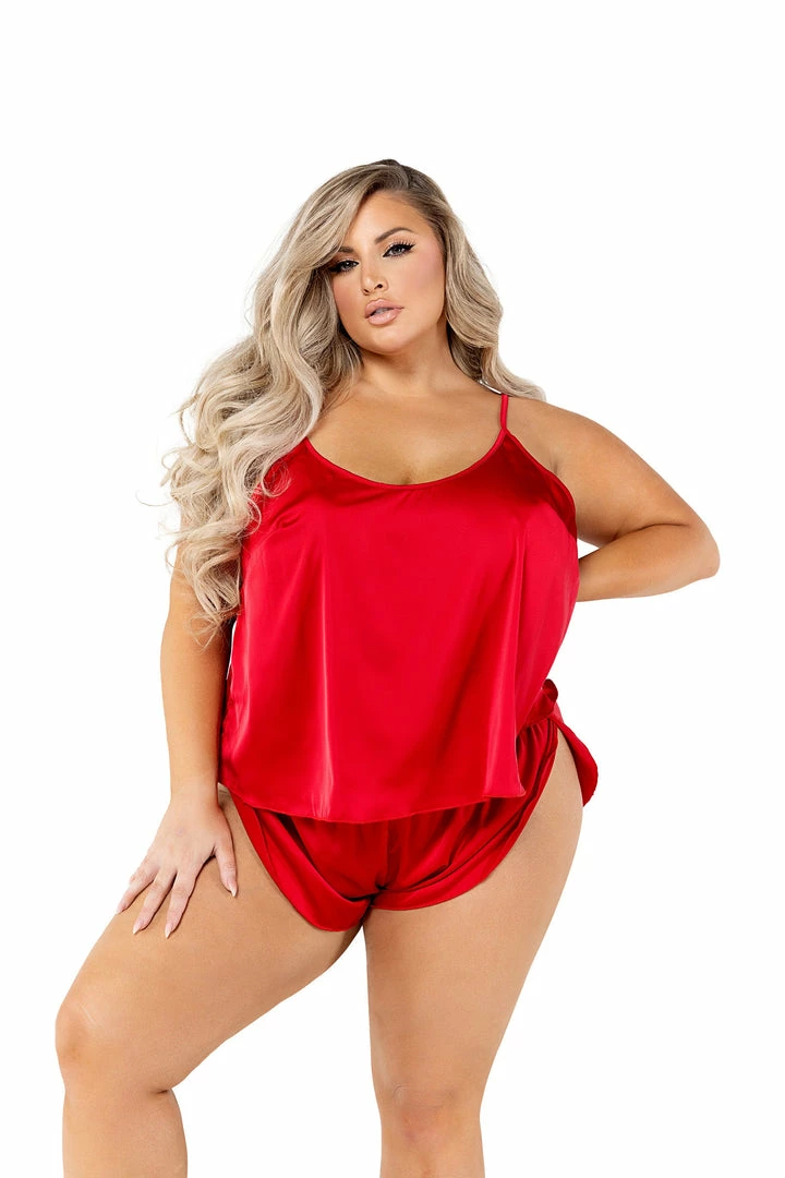 Roma 2pc Soft Satin Tulip Short Set 11 Roma 2pc Soft Satin Tulip Short Set