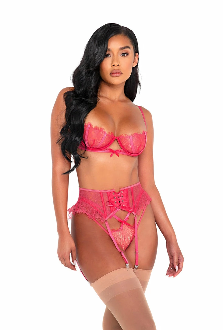 Roma 3pc Lashes For Lace Set Lingerie 3 Roma 3pc Lashes For Lace Set Lingerie