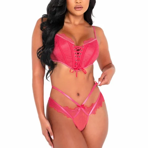 Roma 2pc Lashes For Lace Corset Set