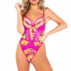 Roma Lingerie Orchid & Mango Embroidered Teddy