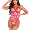 Roma Lingerie 2pc Orchid & Mango Embroidered Bustier Set 2 Roma Lingerie 2pc Orchid & Mango Embroidered Bustier Set