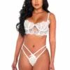 Roma 2pc Wedding Rosette Lace Set Lingerie