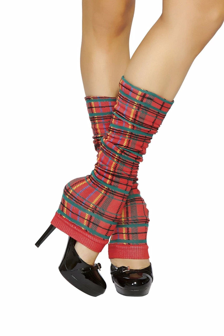 Roma Pair Of Red Plaid Leg Warmers 3 Roma Pair Of Red Plaid Leg Warmers